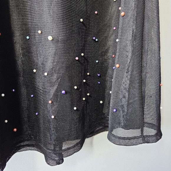 Double Heart Sheer Multicolor Pearl Skirt Size 1X Tulle A Line Swing Flare - Picture 5 of 6